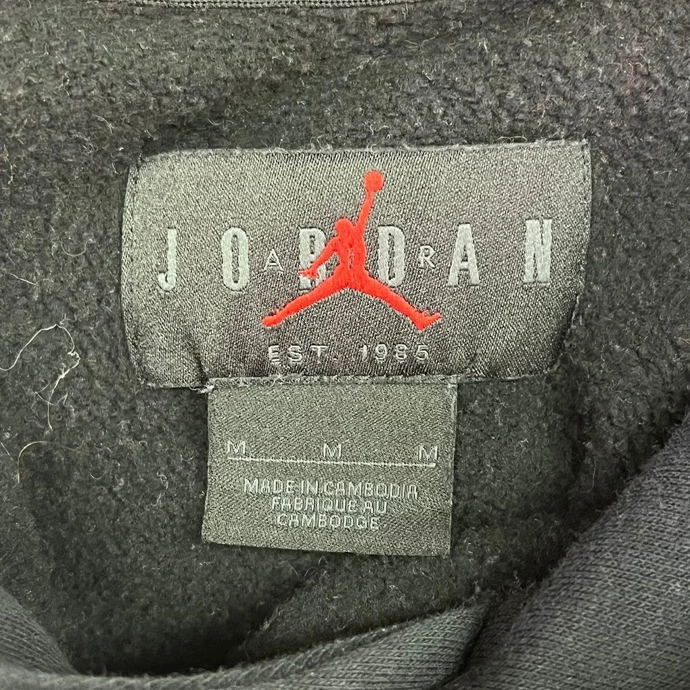 Jordan Jumpman Mens Black Fleece Pullover Hoodie DA6801-010 Size Medium